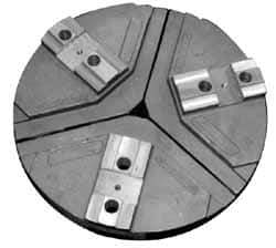 Abbott Workholding Products - 24" & Up Chuck Capacity, Tongue & Groove Attachment, Round Soft Lathe Chuck Jaw - 3 Jaws, Cast Aluminum, 3" Btw Mount Hole Ctrs, 18" Wide x 4" High, 7/8" & 7/8" Fastener - Exact Industrial Supply