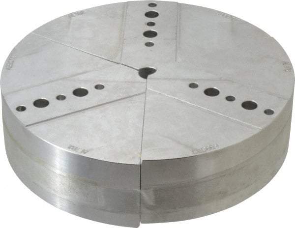 Abbott Workholding Products - 8" & Up Chuck Capacity, Northfield Attachment, Round Soft Lathe Chuck Jaw - 3 Jaws, Aluminum, 7.92" Wide x 2" High - Exact Industrial Supply