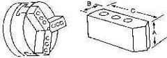 Abbott Workholding Products - 10" & Up Chuck Capacity, Northfield Attachment, Square Soft Lathe Chuck Jaw - 3 Jaws, Aluminum, 4-11/16mm Long x 2" Wide x 3" High - Exact Industrial Supply