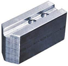 Abbott Workholding Products - 10" & Up Chuck Capacity, 1.5mm x 60° Serrated Attachment, Square Soft Lathe Chuck Jaw - 3 Jaws, Aluminum, 1.2598" Btw Mount Hole Ctrs, 4-1/2" Long x 1-1/2" Wide x 3" High, 0.6299" Groove, 0.4724" & 12mm Fastener - Exact Industrial Supply