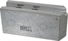 Abbott Workholding Products - 10" & Up Chuck Capacity, 1.5mm x 60° Serrated Attachment, Square Soft Lathe Chuck Jaw - 3 Jaws, Aluminum, 1.1811" Btw Mount Hole Ctrs, 4-1/2" Long x 1-1/2" Wide x 2" High, 0.6299" Groove, 0.4724" & 12mm Fastener - Exact Industrial Supply