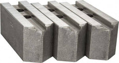 Abbott Workholding Products - 15 to 18" Chuck Capacity, 1.5mm x 60° Serrated Attachment, Square Soft Lathe Chuck Jaw - 3 Jaws, Aluminum, 1.6929" Btw Mount Hole Ctrs, 6-1/2" Long x 2-1/2" Wide x 3" High, 0.8661" Groove, 0.7874" & 20mm Fastener - Exact Industrial Supply