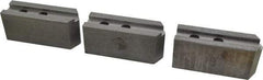 Abbott Workholding Products - 10" & Up Chuck Capacity, 1.5mm x 60° Serrated Attachment, Square Soft Lathe Chuck Jaw - 3 Jaws, Steel, 1.2598" Btw Mount Hole Ctrs, 4-1/2" Long x 1-1/2" Wide x 2" High, 0.6299" Groove, 0.4724" & 12mm Fastener - Exact Industrial Supply