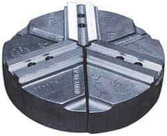 Abbott Workholding Products - 10" & Up Chuck Capacity, 1.5mm x 60° Serrated Attachment, Round Soft Lathe Chuck Jaw - 3 Jaws, Cast Iron, 1.1811" Btw Mount Hole Ctrs, 10" Wide x 2" High, 0.6299" Groove, 0.4724" & 12mm Fastener - Exact Industrial Supply
