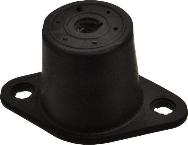 Tech Products - 1/2-13 Bolt Thread, 5-1/2" Long x 3-3/8" Wide x 2-7/8" High Double Deflection Stud Mount Leveling Pad & Mount - 750 Max Lb Capacity, 2-1/2" Base Diam - Exact Industrial Supply