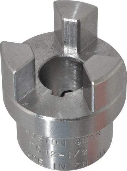 Boston Gear - 1/2" Max Bore Diam, FC12 Coupling Size, Flexible Half Coupling - 1-1/4" OD, 2.32" OAL, Steel - Exact Industrial Supply