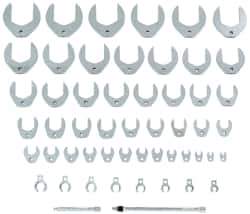 Proto - 53 Piece 3/8" Drive Open End Crowfoot Wrench Set - 3/8 to 3" - Exact Industrial Supply