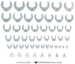 Proto - 53 Piece 3/8" Drive Open End Crowfoot Wrench Set - 3/8 to 3" - Exact Industrial Supply