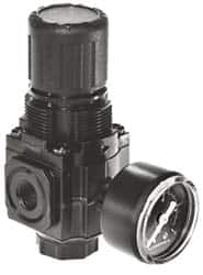 Norgren - 1/4 NPT, 300 Max Supply Pressure, Zinc Compact Regulator, Pressure Gauge Not Included - Exact Industrial Supply