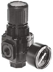 Norgren - 1/4 NPT, 300 Max Supply Pressure, Zinc Compact Regulator, Pressure Gauge Not Included - Exact Industrial Supply