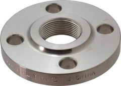 Merit Brass - 1-1/4" Pipe, 4-5/8" OD, Stainless Steel, Threaded Pipe Flange - 3-1/2" Across Bolt Hole Centers, 5/8" Bolt Hole, 150 psi, Grades 304 & 304L - Exact Industrial Supply