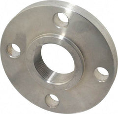 Value Collection - 1-1/2" Pipe, 5" OD, Stainless Steel, Threaded Pipe Flange - 3-7/8" Across Bolt Hole Centers, 5/8" Bolt Hole, 150 psi, Grades 304 & 304L - Exact Industrial Supply