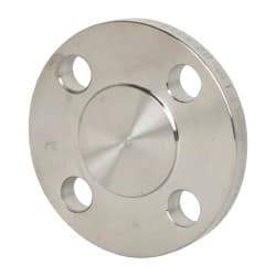 Merit Brass - 1" Pipe, 4-1/4" OD, Stainless Steel, Blind Pipe Flange - 3-1/8" Across Bolt Hole Centers, 5/8" Bolt Hole, 150 psi, Grades 304 & 304L - Exact Industrial Supply