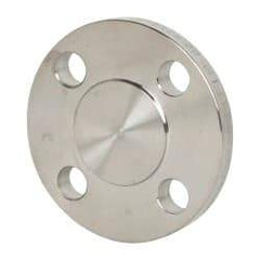 Merit Brass - 1" Pipe, 4-1/4" OD, Stainless Steel, Blind Pipe Flange - 3-1/8" Across Bolt Hole Centers, 5/8" Bolt Hole, 150 psi, Grades 304 & 304L - Exact Industrial Supply