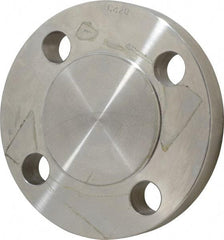 Merit Brass - 1-1/4" Pipe, 4-5/8" OD, Stainless Steel, Blind Pipe Flange - 3-1/2" Across Bolt Hole Centers, 5/8" Bolt Hole, 150 psi, Grades 304 & 304L - Exact Industrial Supply
