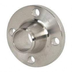 Merit Brass - 1-1/2" Pipe, 5" OD, Stainless Steel, Weld Neck Pipe Flange - 3-7/8" Across Bolt Hole Centers, 5/8" Bolt Hole, 150 psi, Grades 304 & 304L - Exact Industrial Supply
