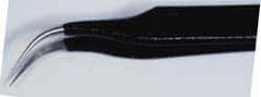 Wiha - 4-3/4" OAL 7A-SA ESD Safe Tweezers - Curved, Extra Fine Rounded Tips - Exact Industrial Supply