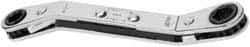Proto - 3/8" x 7/16" 6 Point Reversible Ratcheting Offset Box Wrench - Double End, 7/8" Head Diam x 3/8" Head Thickness, 5-1/4" OAL, Steel, Polished Finish, 25° Offset - Exact Industrial Supply