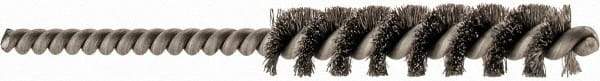 Brush Research Mfg. - 5/16" Diam Helical Stainless Steel Tube Brush - 0.004" Filament Diam, 1-1/2" Brush Length, 3" OAL, 1/8" Diam Shank - Exact Industrial Supply