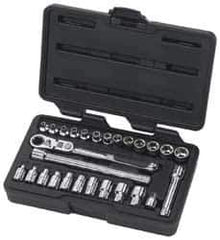 GearWrench - 27 Piece 1/4" Drive Socket Set - 5/32" to 9/16" (3.5mm to 13mm) Range, Inch/Metric Measurement Standard - Exact Industrial Supply