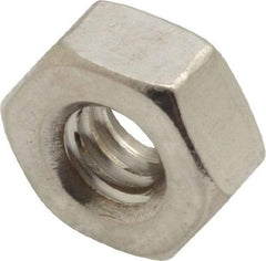Value Collection - 1/4-20 UNC Stainless Steel Right Hand Heavy Hex Nut - 1/2" Across Flats, 15/64" High, Uncoated - Exact Industrial Supply