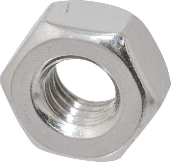 Value Collection - 5/16-18 UNC Stainless Steel Right Hand Heavy Hex Nut - 9/16" Across Flats, 19/64" High, Uncoated - Exact Industrial Supply