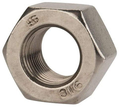 Value Collection - 3/4-16 UNF Stainless Steel Right Hand Heavy Hex Nut - 1-1/4" Across Flats, 47/64" High, Uncoated - Exact Industrial Supply