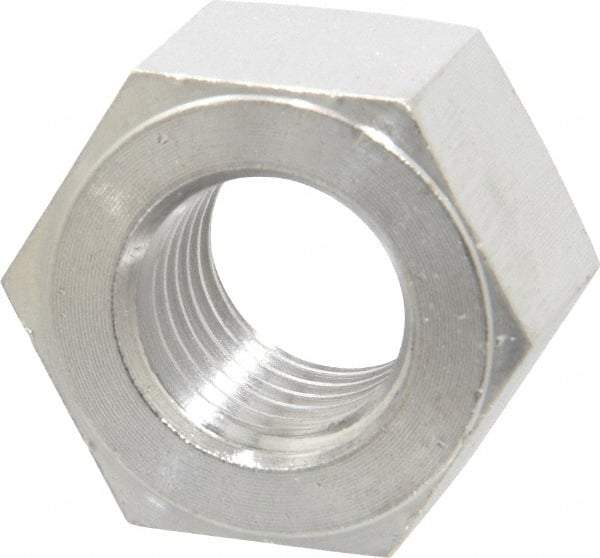 Value Collection - 1-8 UNC Stainless Steel Right Hand Heavy Hex Nut - 1-5/8" Across Flats, 63/64" High, Uncoated - Exact Industrial Supply