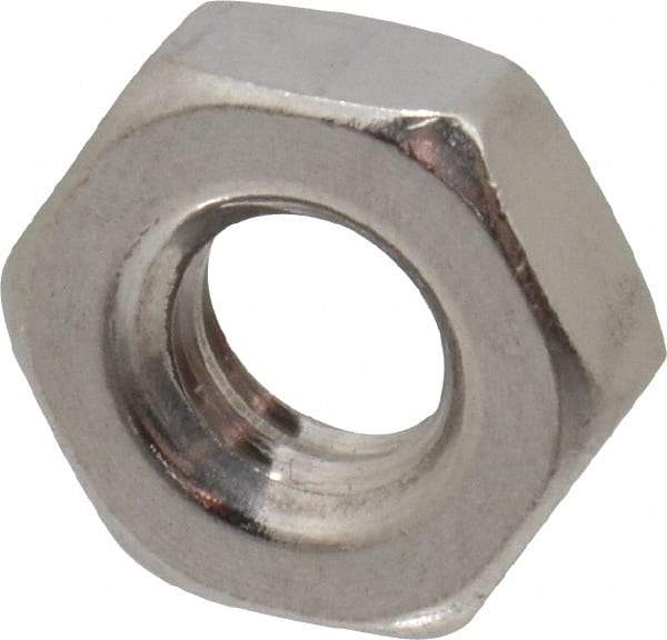 Value Collection - 1/4-20 UNC Stainless Steel Right Hand Hex Jam Nut - 7/16" Across Flats, 5/32" High, Uncoated - Exact Industrial Supply