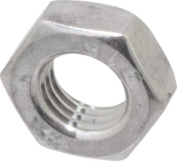 Value Collection - 5/16-24 UNF Stainless Steel Right Hand Hex Jam Nut - 1/2" Across Flats, 3/16" High, Uncoated - Exact Industrial Supply