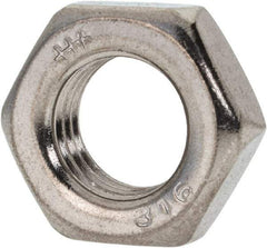 Value Collection - 7/16-20 UNF Stainless Steel Right Hand Hex Jam Nut - 11/16" Across Flats, 1/4" High, Uncoated - Exact Industrial Supply