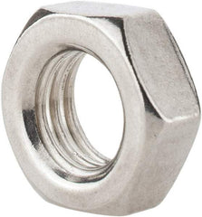 Value Collection - 1/2-13 UNC Stainless Steel Right Hand Hex Jam Nut - 3/4" Across Flats, 5/16" High, Uncoated - Exact Industrial Supply