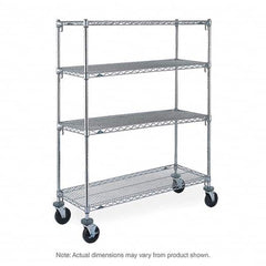 Metro - 900 Lb Capacity 4 Shelf Mobile Wire Shelving Unit - Add-On Unit - Exact Industrial Supply