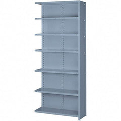 Lyon - 7 Shelf, 900 Lb. Capacity, Closed Shelving Add-On Unit - 36 Inch Wide x 18 Inch Deep x 84 Inch High, Gray - Exact Industrial Supply