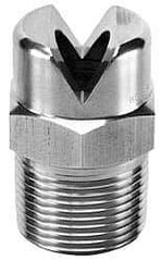 Bete Fog Nozzle - 1/2" Pipe, 65° Spray Angle, Grade 303 Stainless Steel, Standard Fan Nozzle - Male Connection, 15.8 Gal per min at 100 psi, 1/4" Orifice Diam - Exact Industrial Supply