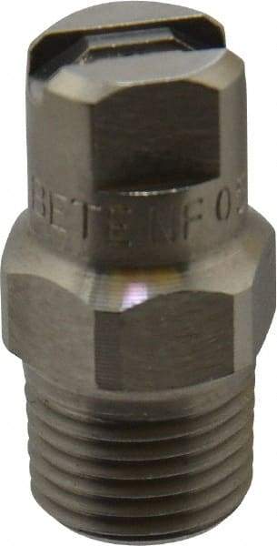 Bete Fog Nozzle - 1/8" Pipe, 90° Spray Angle, Grade 303 Stainless Steel, Standard Fan Nozzle - Male Connection, 0.79 Gal per min at 100 psi, 0.057" Orifice Diam - Exact Industrial Supply