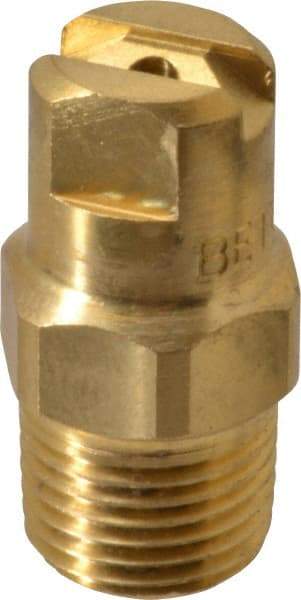 Bete Fog Nozzle - 1/8" Pipe, 30° Spray Angle, Brass, Standard Fan Nozzle - Male Connection, 1.26 Gal per min at 100 psi, 0.072" Orifice Diam - Exact Industrial Supply