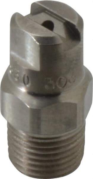Bete Fog Nozzle - 1/8" Pipe, 30° Spray Angle, Grade 303 Stainless Steel, Standard Fan Nozzle - Male Connection, 1.26 Gal per min at 100 psi, 0.072" Orifice Diam - Exact Industrial Supply