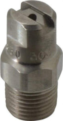 Bete Fog Nozzle - 1/8" Pipe, 30° Spray Angle, Grade 303 Stainless Steel, Standard Fan Nozzle - Male Connection, 1.26 Gal per min at 100 psi, 0.072" Orifice Diam - Exact Industrial Supply