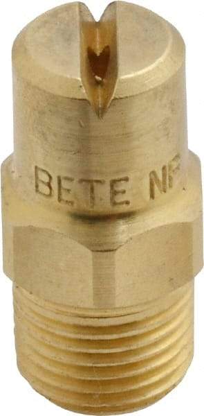 Bete Fog Nozzle - 1/8" Pipe, 90° Spray Angle, Brass, Standard Fan Nozzle - Male Connection, 1.58 Gal per min at 100 psi, 0.08" Orifice Diam - Exact Industrial Supply