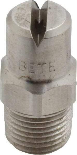 Bete Fog Nozzle - 1/8" Pipe, 90° Spray Angle, Grade 303 Stainless Steel, Standard Fan Nozzle - Male Connection, 1.58 Gal per min at 100 psi, 0.08" Orifice Diam - Exact Industrial Supply
