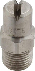 Bete Fog Nozzle - 1/8" Pipe, 90° Spray Angle, Grade 303 Stainless Steel, Standard Fan Nozzle - Male Connection, 1.58 Gal per min at 100 psi, 0.08" Orifice Diam - Exact Industrial Supply