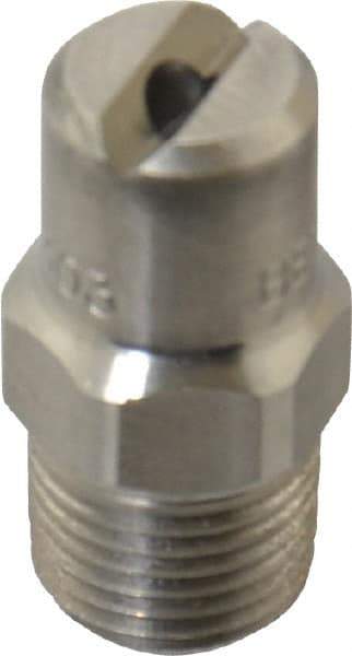 Bete Fog Nozzle - 1/8" Pipe, 65° Spray Angle, Grade 303 Stainless Steel, Standard Fan Nozzle - Male Connection, 3.16 Gal per min at 100 psi, 0.109" Orifice Diam - Exact Industrial Supply