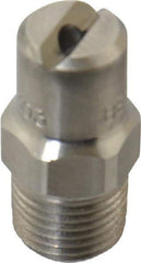 Bete Fog Nozzle - 1/8" Pipe, 65° Spray Angle, Grade 303 Stainless Steel, Standard Fan Nozzle - Male Connection, 3.16 Gal per min at 100 psi, 0.109" Orifice Diam - Exact Industrial Supply