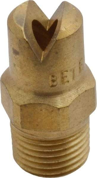Bete Fog Nozzle - 1/8" Pipe, 65° Spray Angle, Brass, Standard Fan Nozzle - Male Connection, 6.32 Gal per min at 100 psi, 5/32" Orifice Diam - Exact Industrial Supply