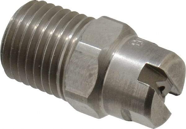 Bete Fog Nozzle - 1/4" Pipe, 30° Spray Angle, Grade 303 Stainless Steel, Standard Fan Nozzle - Male Connection, 0.79 Gal per min at 100 psi, 0.057" Orifice Diam - Exact Industrial Supply