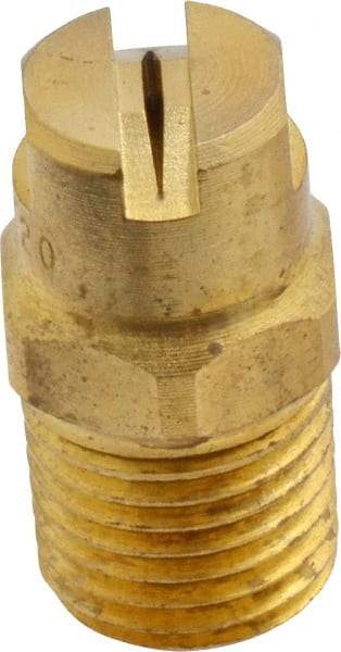 Bete Fog Nozzle - 1/4" Pipe, 120° Spray Angle, Brass, Standard Fan Nozzle - Male Connection, 0.79 Gal per min at 100 psi, 0.057" Orifice Diam - Exact Industrial Supply