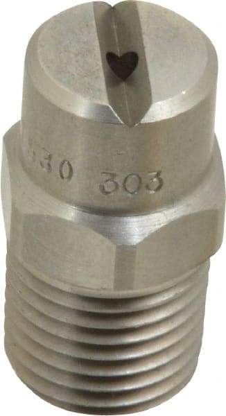 Bete Fog Nozzle - 1/4" Pipe, 30° Spray Angle, Grade 303 Stainless Steel, Standard Fan Nozzle - Male Connection, 2.37 Gal per min at 100 psi, 3/32" Orifice Diam - Exact Industrial Supply
