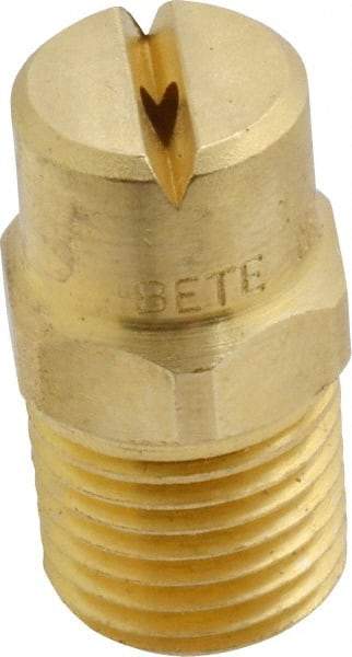 Bete Fog Nozzle - 1/4" Pipe, 90° Spray Angle, Brass, Standard Fan Nozzle - Male Connection, 2.37 Gal per min at 100 psi, 3/32" Orifice Diam - Exact Industrial Supply