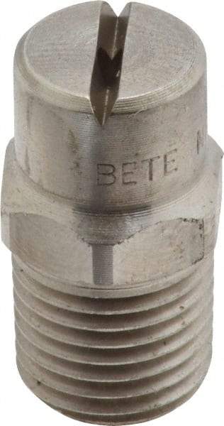 Bete Fog Nozzle - 1/4" Pipe, 90° Spray Angle, Grade 303 Stainless Steel, Standard Fan Nozzle - Male Connection, 2.37 Gal per min at 100 psi, 3/32" Orifice Diam - Exact Industrial Supply
